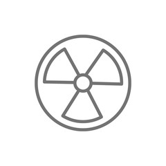 Obraz premium Vector radiation sign, radioactive warning line icon.
