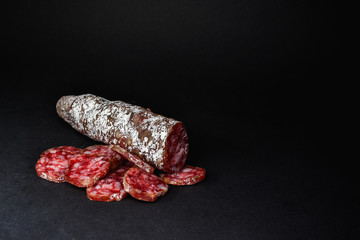  delicatessen salami sausage with white mold fouet
