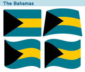 「バハマの国旗」4個の形のアイコンデザイン