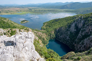 Red Lake (Crveno jezero) Blue Lake (Plavo jezero) and sourrounding lakes of Imotsko Polje, Croatia are sites of greatest landscape diversity of Europe. 
