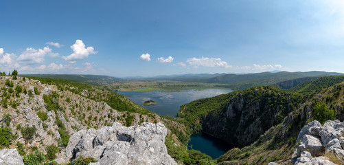 Red Lake (Crveno jezero) Blue Lake (Plavo jezero) and sourrounding lakes of Imotsko Polje, Croatia are sites of greatest landscape diversity of Europe. 