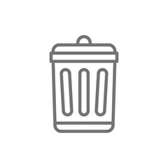 Garbage bin line icon. Isolated on white background