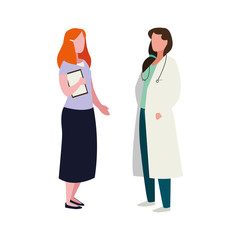 couple of professional workers characters