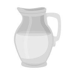 Isolated object of jug and milk sign. Collection of jug and glass stock vector illustration.