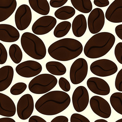 Coffee bean texture. Seamless illustration