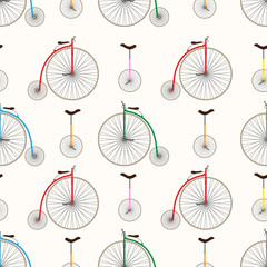 Cotton fabric Retro bicycle texture. Seamless pattern