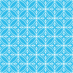 White geometric snowflakes on Blue. Winter Christmas gift box wrapping papper vector seamless pattern. Party decoration, textile, fabrics print design