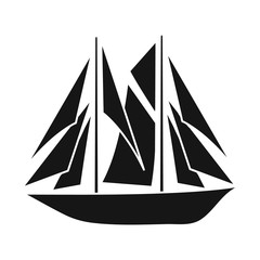 Vector illustration of yacht and sail symbol. Collection of yacht and regatta vector icon for stock.