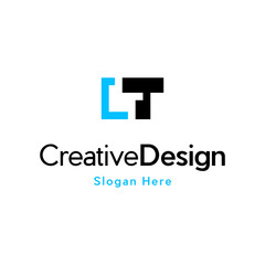 Obraz premium T monogram initials letter logo concept. T icon design, Letter T logo icon design template elements