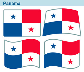 「パナマ」4個の形のアイコンデザイン