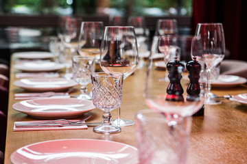 glasses on table