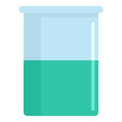 Blue chemical pot icon. Flat illustration of blue chemical pot vector icon for web design