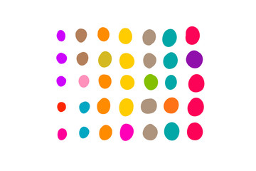 Abstract dots hand drawn vector background different sizes forms