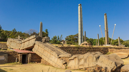 The ancient obelisks from the 4th century in Aksum, Ethiopia