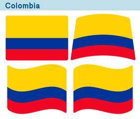 「コロンビア」4個の形のアイコンデザイン