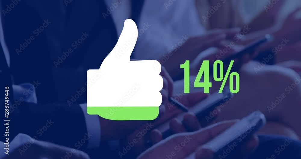 Poster Thumb up and numbers filling up with colour 4k