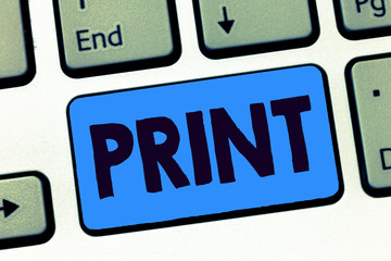Word writing text Print. Business concept for involving transfer of text or designs to paper Softcopy to hardcopy.