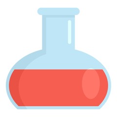 Red tube flask icon. Flat illustration of red tube flask vector icon for web design