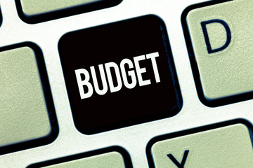 Word writing text Budget. Business concept for defined estimate of income and expenditure for set...