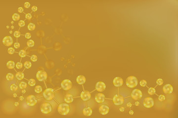 Gold Scientific concept background with copy space, illustration vector.