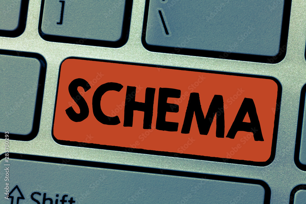 Poster writing note showing schema. business photo showcasing representation of plan or theory in form of o