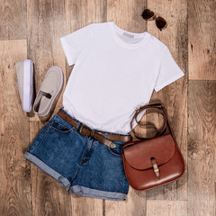 Blank White T-shirt Flatlay