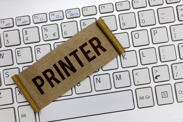 Handwriting text writing Printer. Concept meaning Device used to print things made on computer...