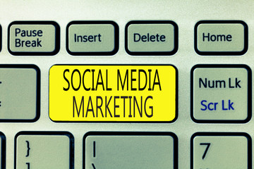 Fototapeta premium Text sign showing Social Media Marketing. Conceptual photo use of Website and Network to promote Product Service.