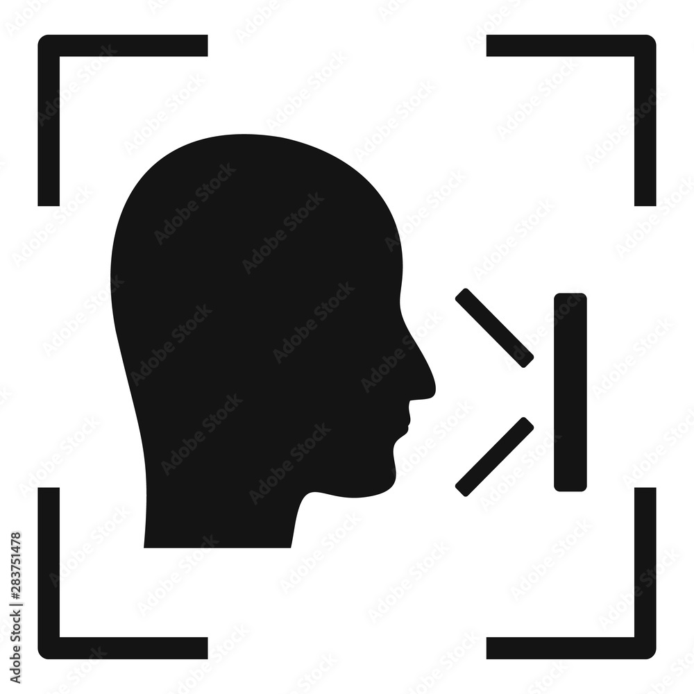 Poster office face recognition icon. simple illustration of office face recognition vector icon for web des