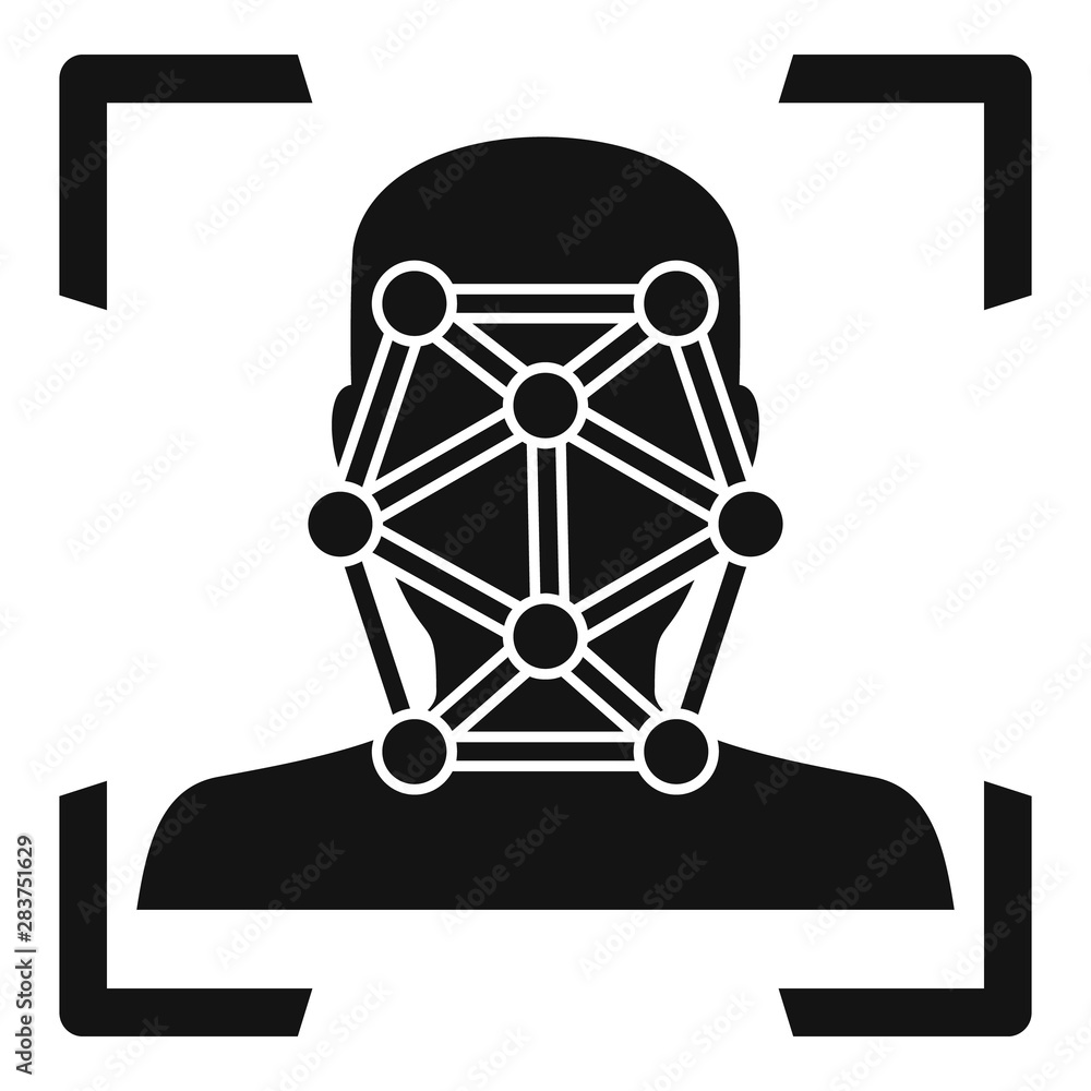 Poster dot scan face icon. simple illustration of dot scan face vector icon for web design isolated on whit