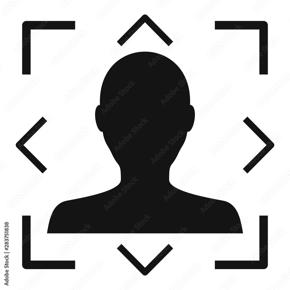 Poster modern face recognition icon. simple illustration of modern face recognition vector icon for web des