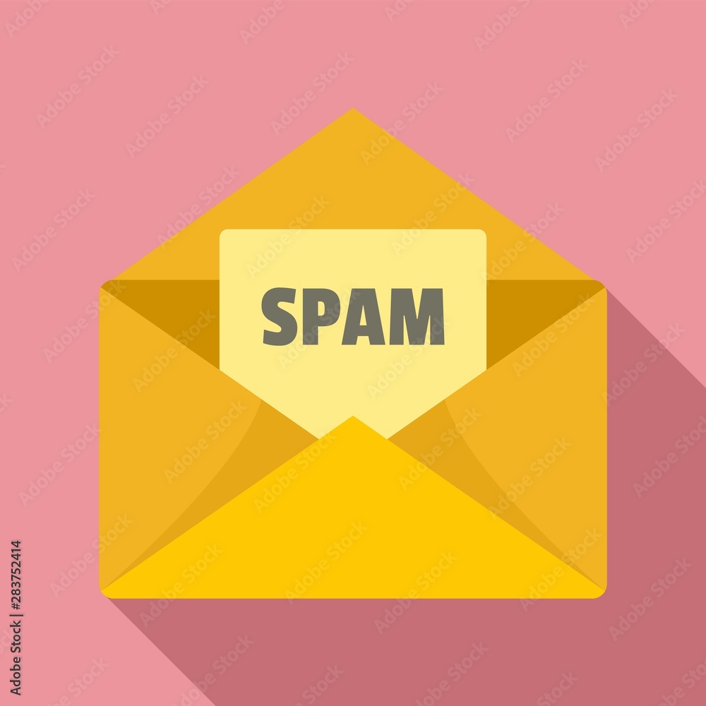 Poster mail spam icon. flat illustration of mail spam vector icon for web design