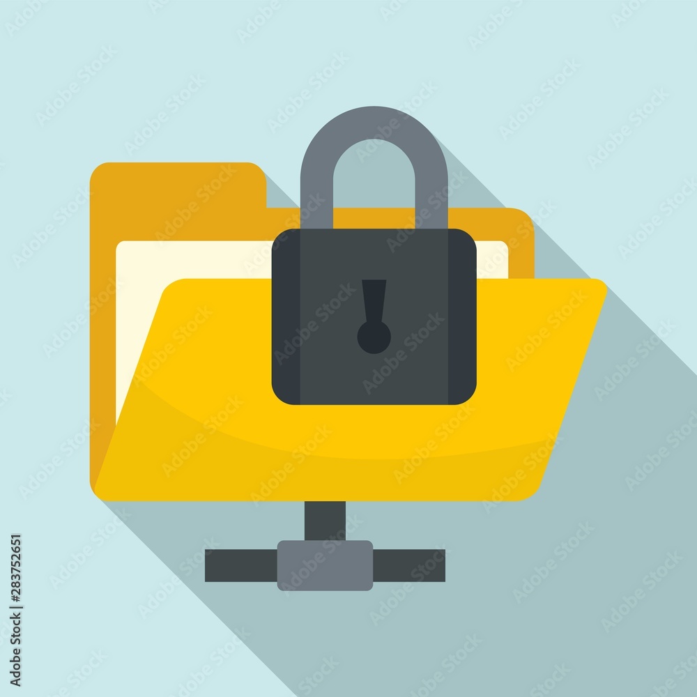 Aufkleber secured folder icon. flat illustration of secured folder vector icon for web design