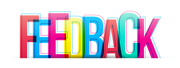 The word Feedback isolated on a white background. Colorful vector letters.