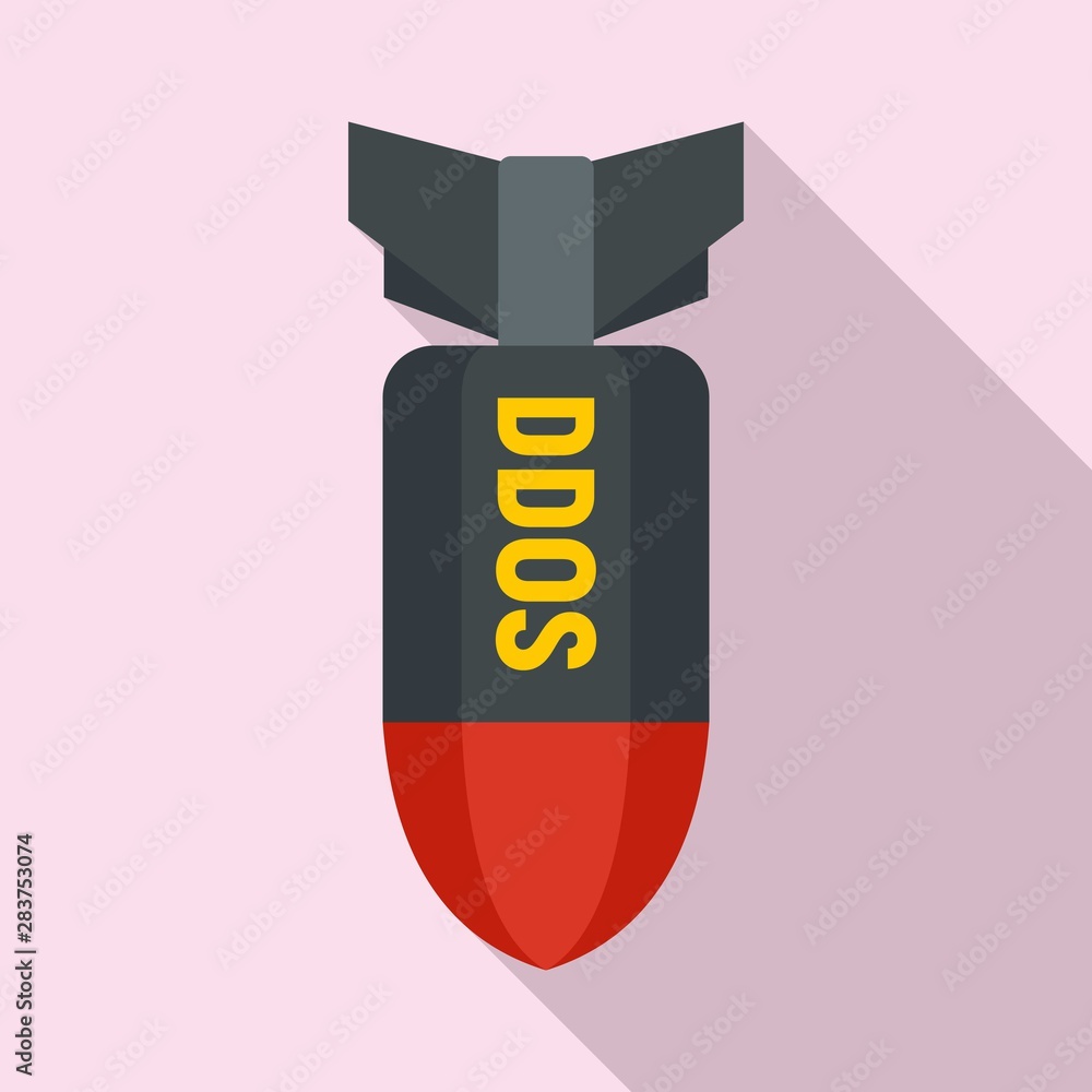 Poster dos hacker bomb icon. flat illustration of dos hacker bomb vector icon for web design
