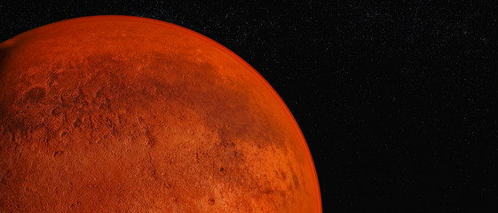 the planet mars (3d rendering.This image elements furnished by NASA)