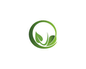 Vector leaves green nature logo template symbol