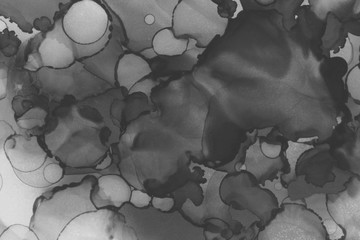 Hand painted white alcohol ink background. Abstract delicate gray texture. Contemporary wallpaper.