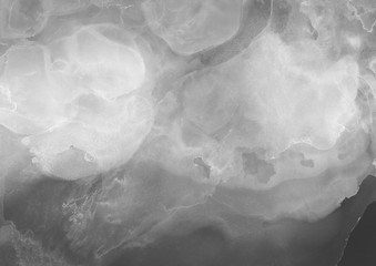 Hand painted white alcohol ink background. Abstract delicate gray texture. Contemporary wallpaper.
