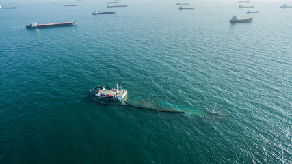 Sunken cargo ship