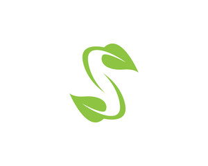 Naklejka premium green leaf icon with leaves