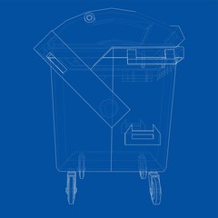 Outline Dumpster or dustbin vector