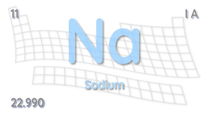 Sodium chemical element  physics and chemistry illustration backdrop