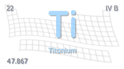 Titanium chemical element  physics and chemistry illustration backdrop