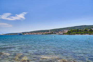 Fototapeta na wymiar Beach in the area of Supetar. Brac island . Croatia