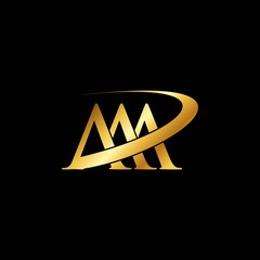 simple typography triple A with swoosh vector logo