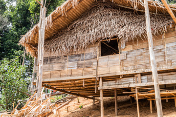 Fototapeta na wymiar Orang Asli village at Royal Belum forest