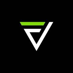 simple typography triangle fv vector logo