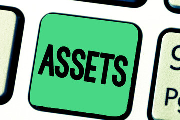 Word writing text Assets. Business concept for item of property owned by person or company regarded as having value.