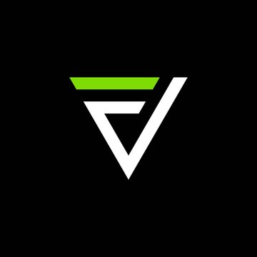 simple typography triangle fv vector logo